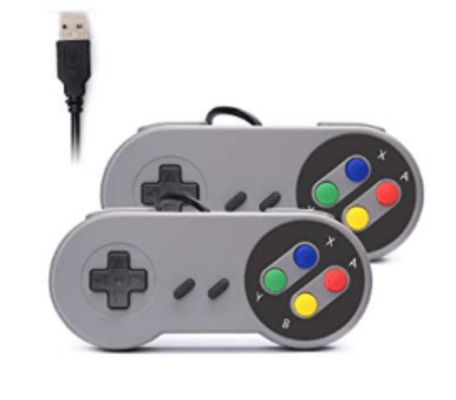 Pack of 2 Super Nintendo SNES controllers with USB connection for Retro Box